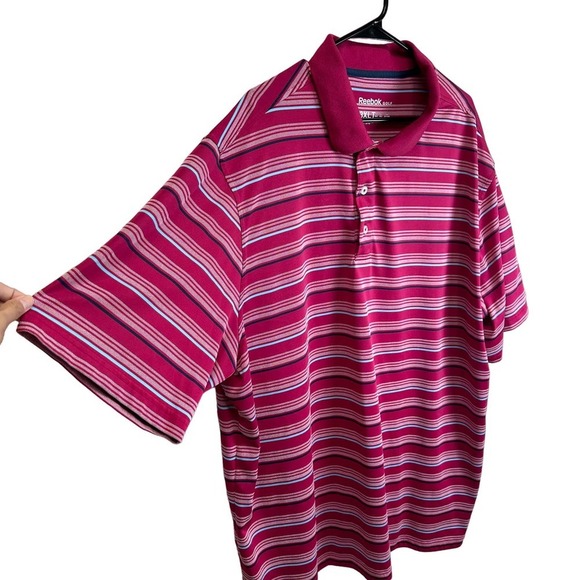 Reebok Golf Polo Shirt Men’s 3XL Tall Red Stripes Short Sleeve‎ Casual - Picture 2 of 9